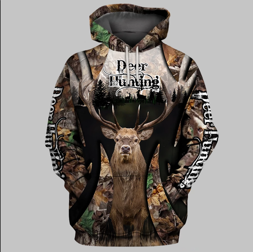 Bow hunting deer Hunting clothes 3D all over print shirt Hoodie plus size- NQS84 Hoodie