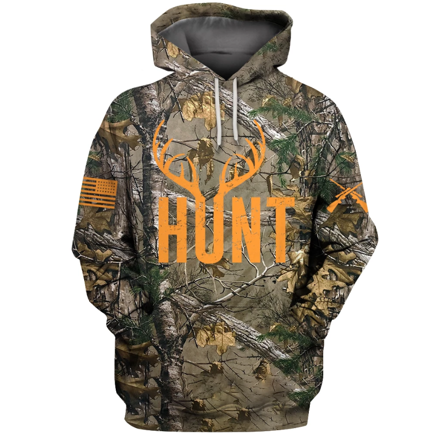 Big and tall mens womens hunting clothes 3D all over print long sleeve Hoodie