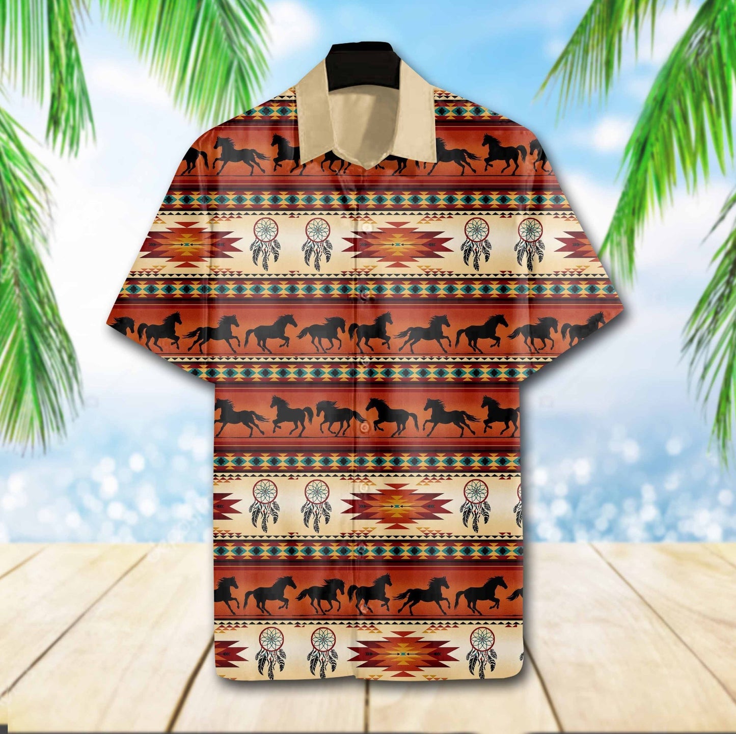 Native Horse Hawaiian Shirt 3D