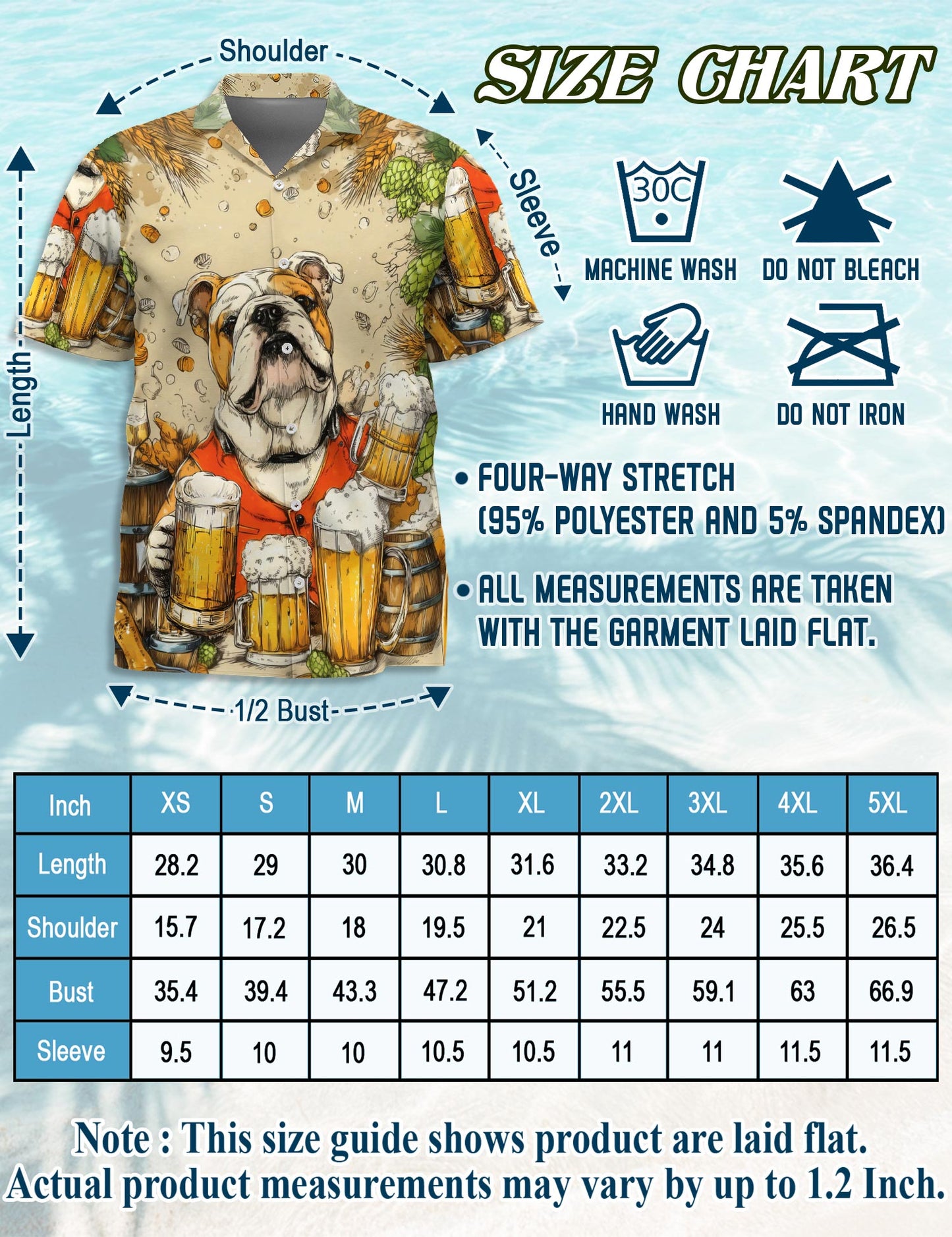 3D Bulldog Beer Hawaiian Shirt for Men, Button Down Aloha Shirt - Azhawaiian