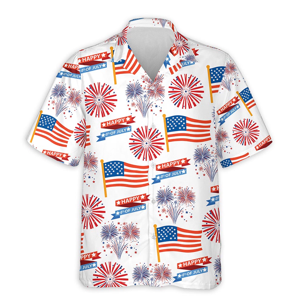 Azhawaiian 4th Of July US Pattern Hawaiian Shirt for Men