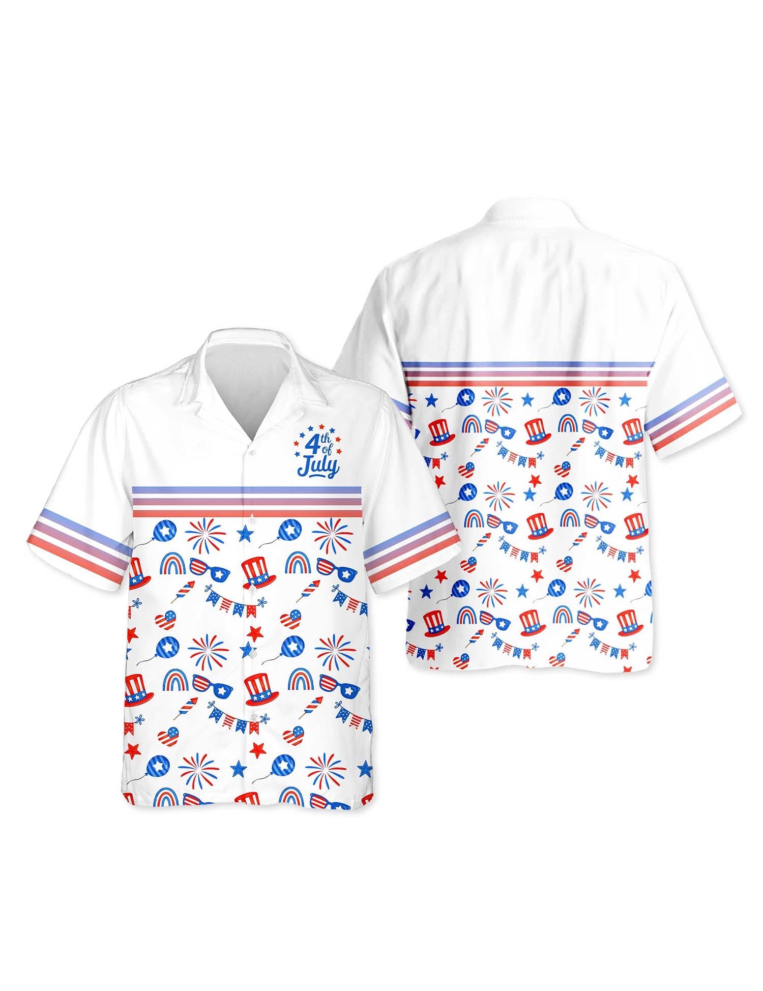 Azhawaiian 4th of July Day Hawaiian Shirt for Men