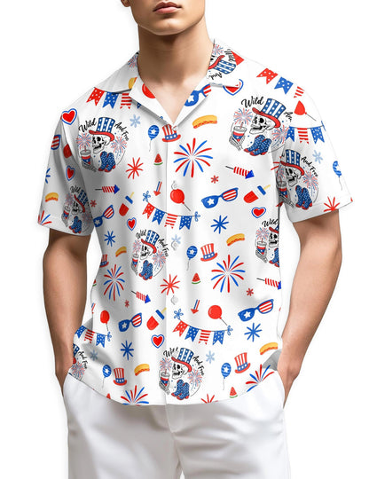 4th of July Hawaiian Shirt for Men, Button Down Aloha Shirt - Azhawaiian