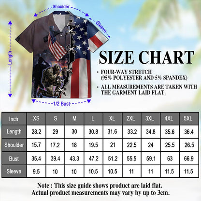 4th of July Veteran Hawaiian Shirt for Men, Button Down Aloha Shirt - Azhawaiian