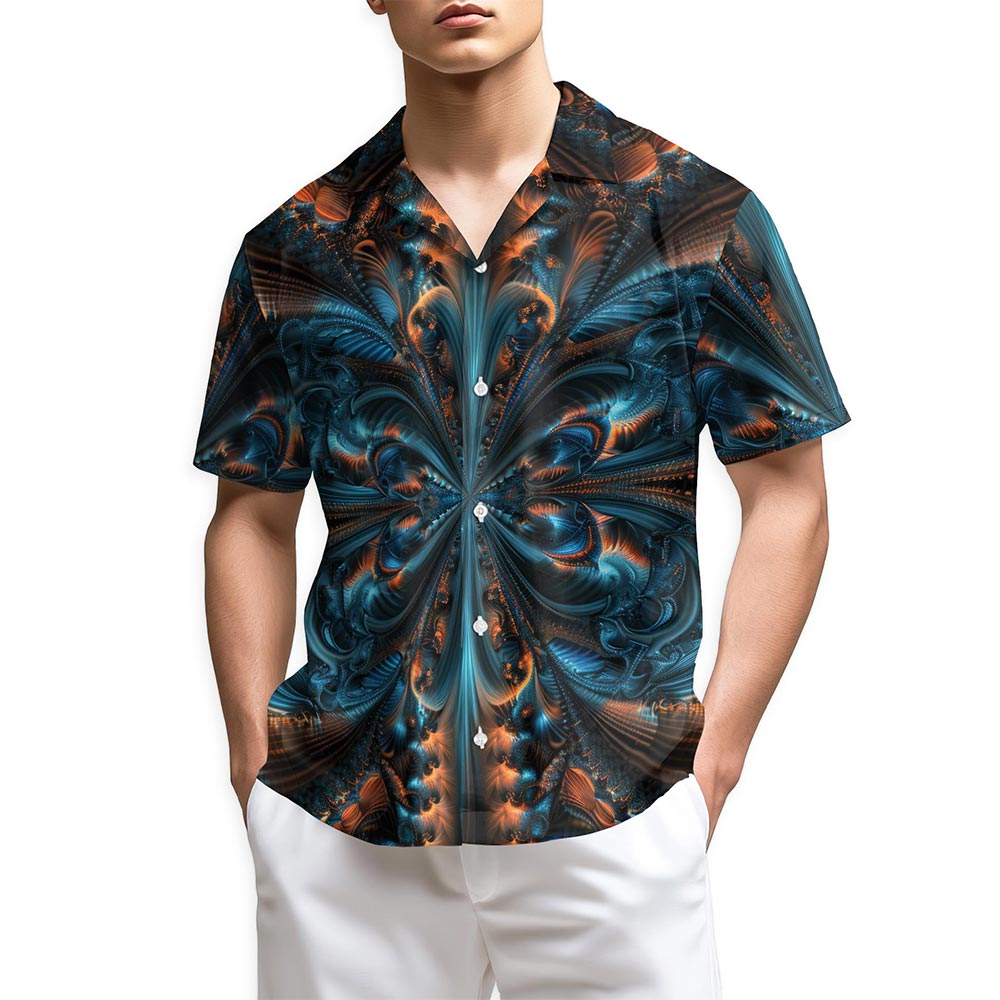 Azhawaiian Abstract Fractal Hawaiian Shirt for Men