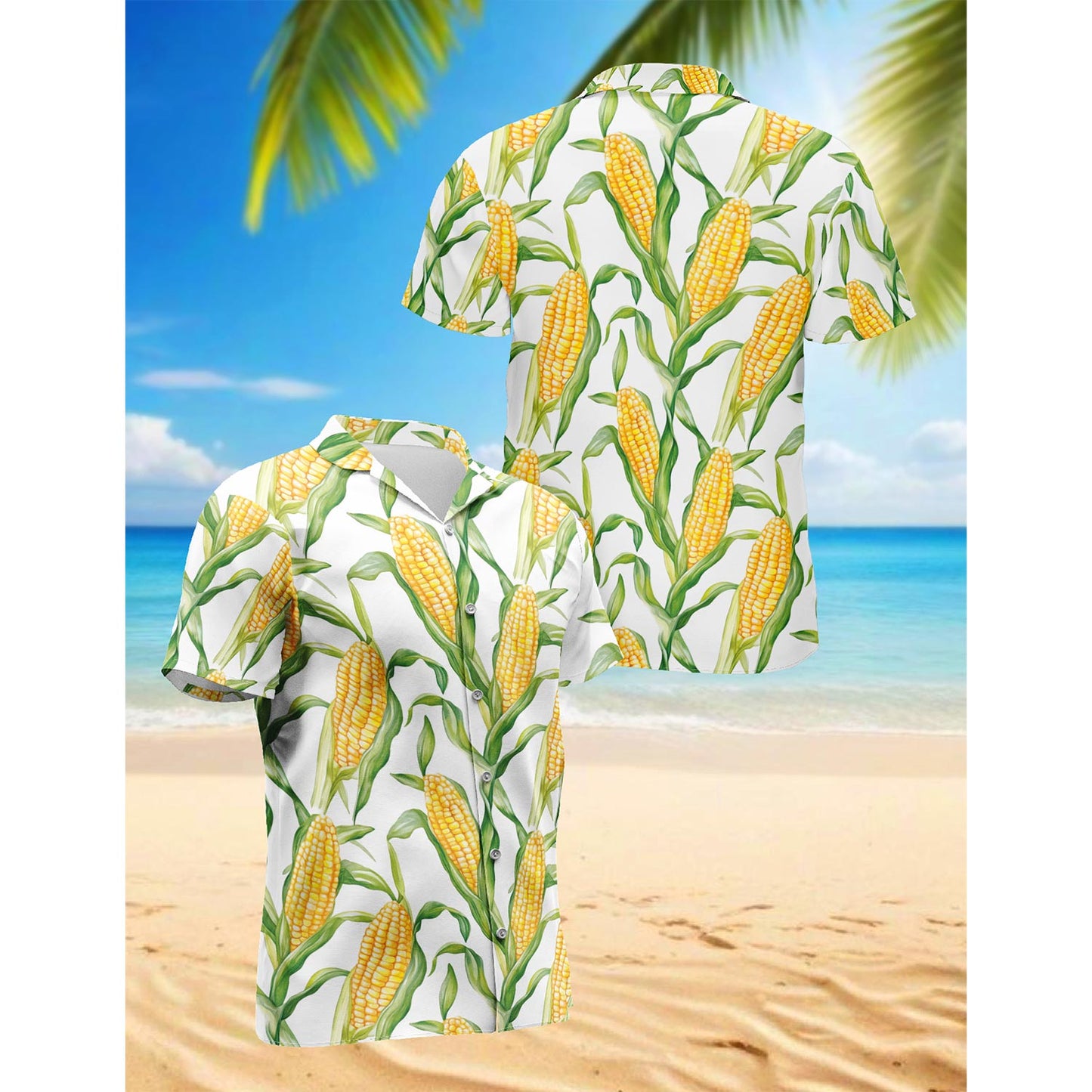 Agricultural Fresh Corn Hawaiian Shirt for Men, Button Down Aloha Shirt - Azhawaiian