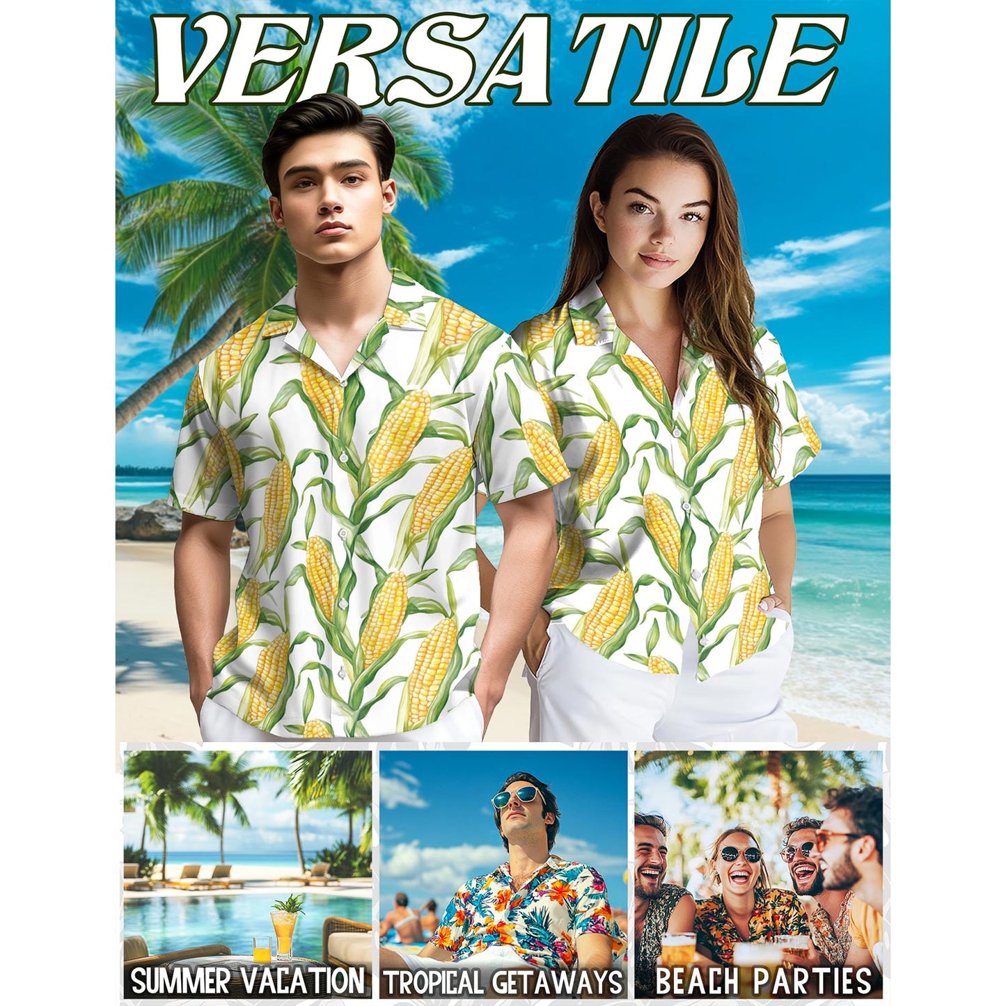 Agricultural Fresh Corn Hawaiian Shirt for Men, Button Down Aloha Shirt - Azhawaiian