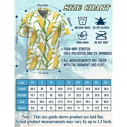 Agricultural Fresh Corn Hawaiian Shirt for Men, Button Down Aloha Shirt - Azhawaiian