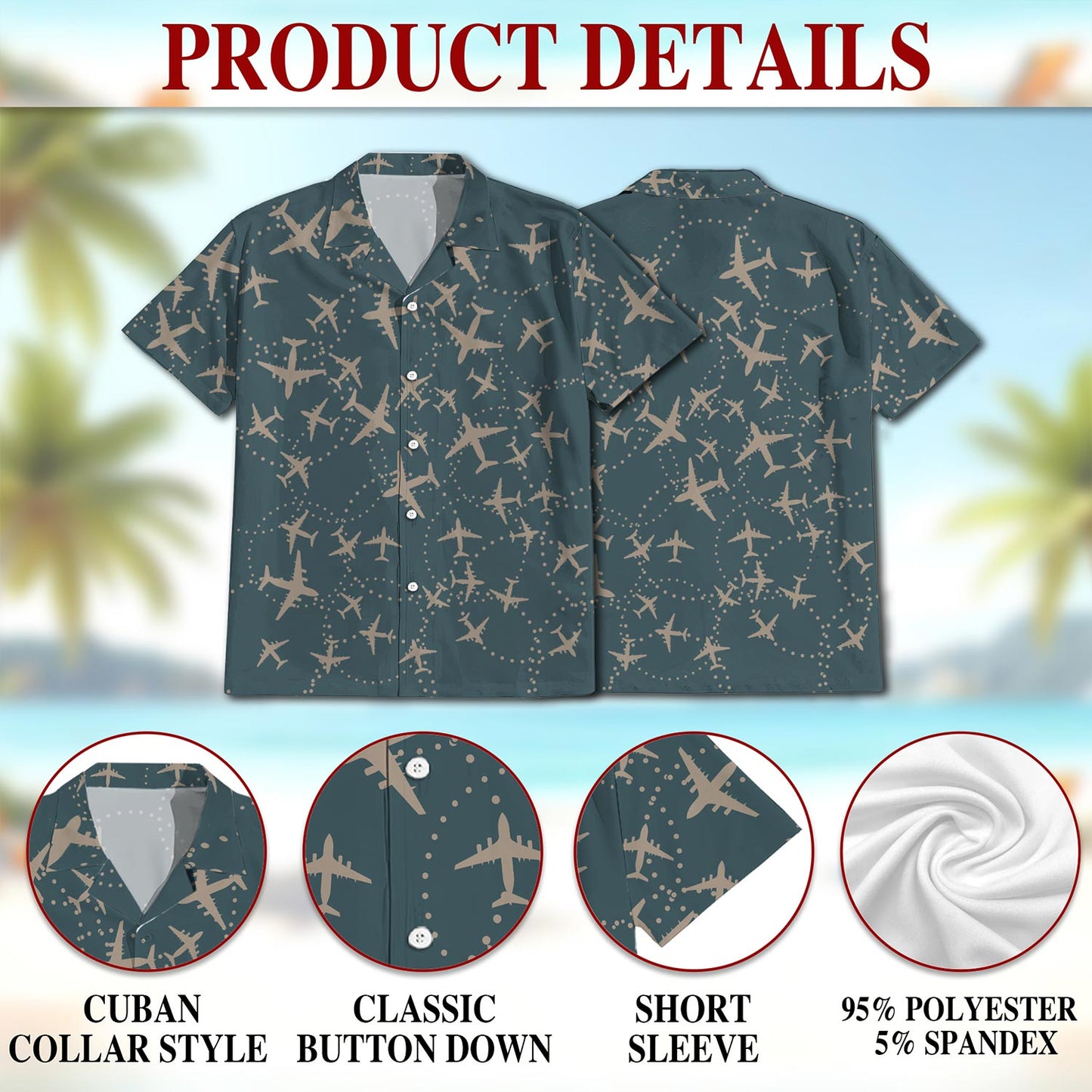 Airplane Hawaiian Shirt for Men, Button Down Aloha Shirt - Azhawaiian