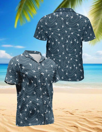 Airplane Hawaiian Shirt for Men, Button Down Aloha Shirt - Azhawaiian