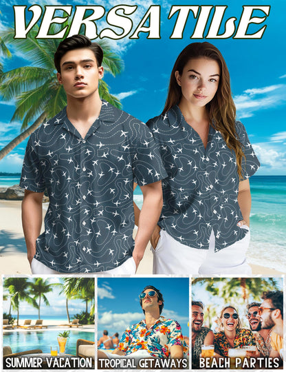 Airplane Hawaiian Shirt for Men, Button Down Aloha Shirt - Azhawaiian