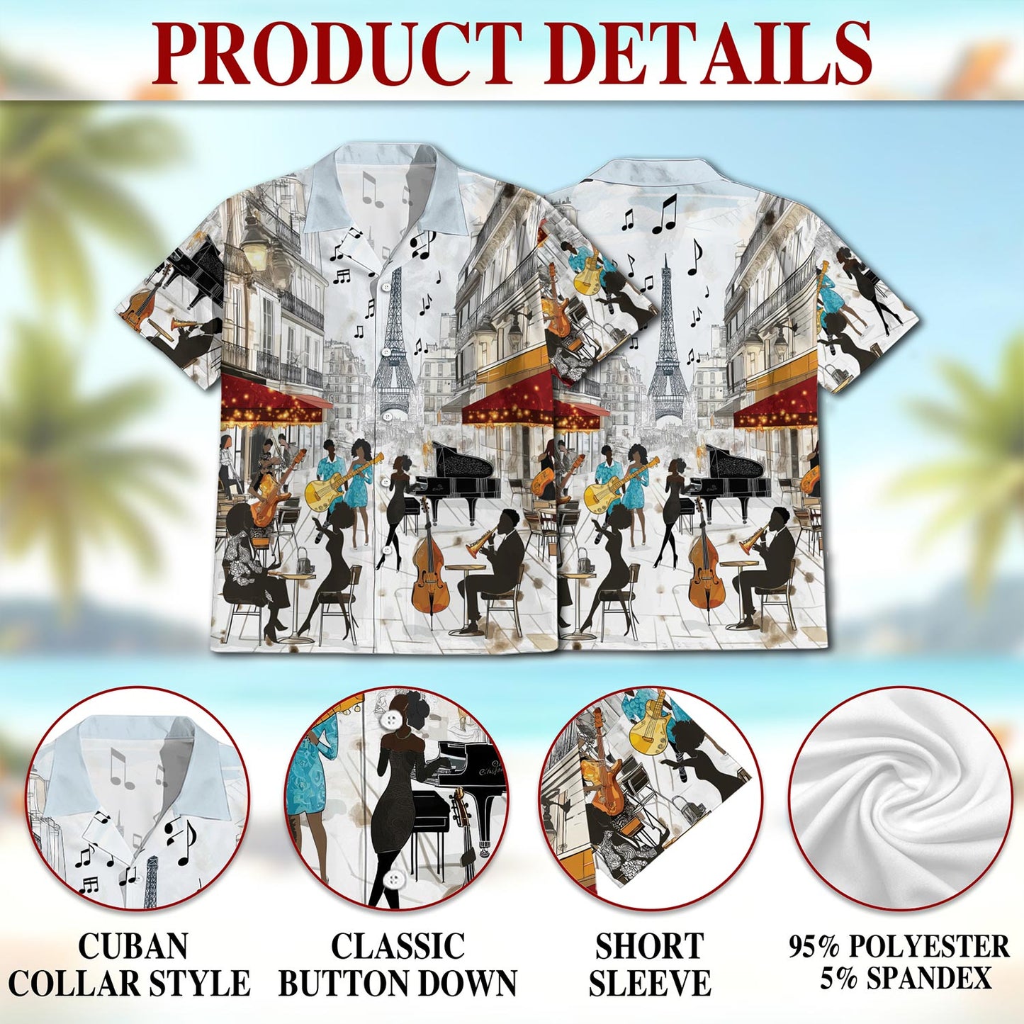 All You Need Is Jazz Hawaiian Shirt for Men, Button Down Aloha Shirt - Azhawaiian