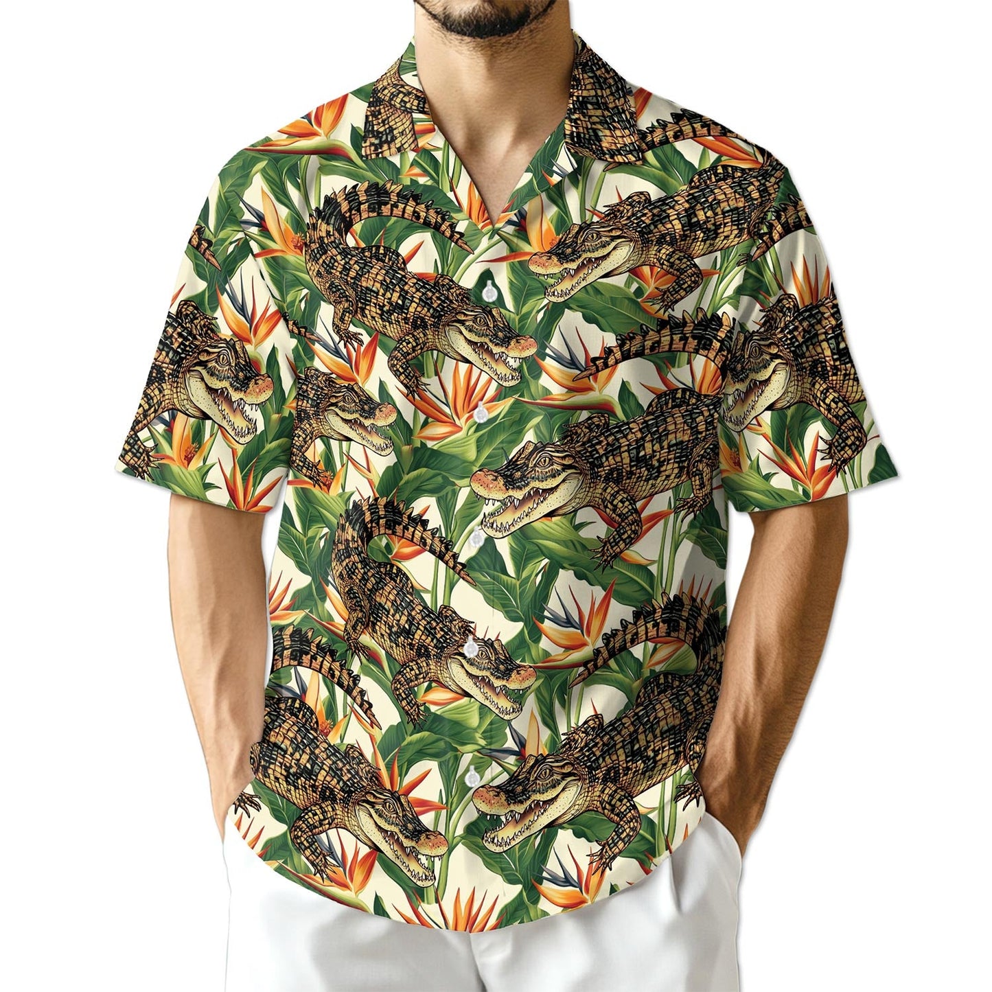 Azhawaiian Alligator Hawaiian Shirt for Men