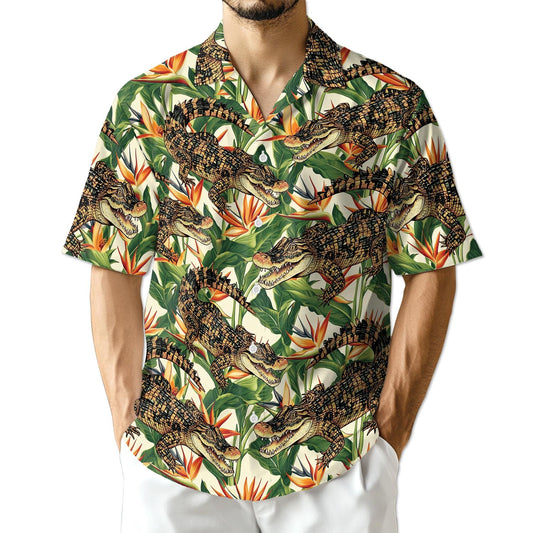 Azhawaiian Alligator Hawaiian Shirt for Men
