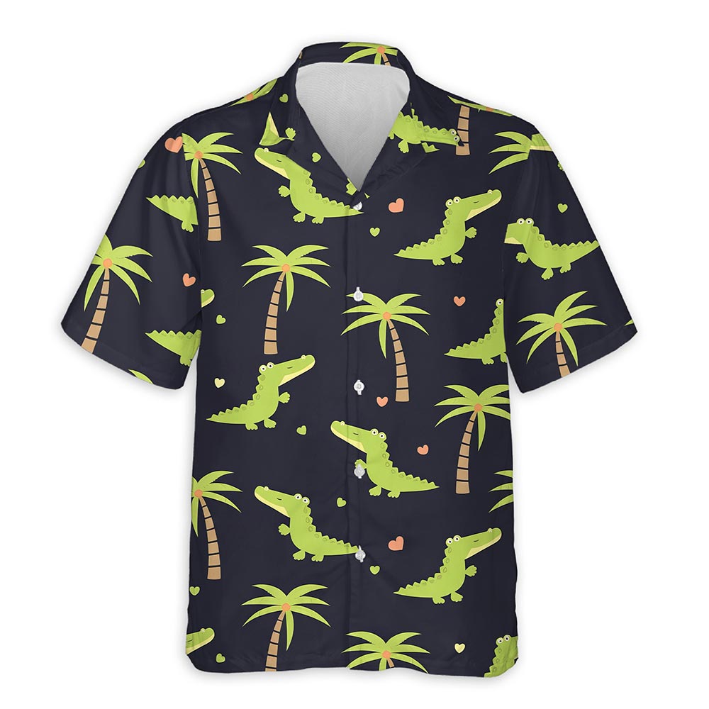 Azhawaiian Alligator Pattern Print Hawaiian Shirt for Men