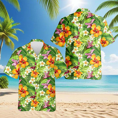 Aloha Tropical Hawaiian Shirt for Men, Button Down Aloha Shirt - Azhawaiian