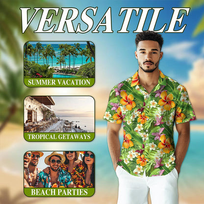 Aloha Tropical Hawaiian Shirt for Men, Button Down Aloha Shirt - Azhawaiian