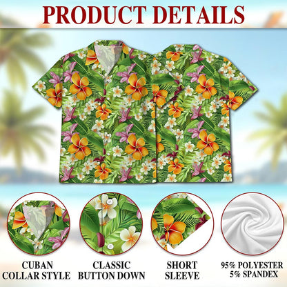 Aloha Tropical Hawaiian Shirt for Men, Button Down Aloha Shirt - Azhawaiian
