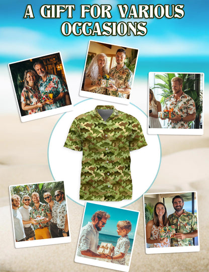 Amazing Fishing Camo Hawaiian Shirt for Men, Button Down Aloha Shirt - Azhawaiian