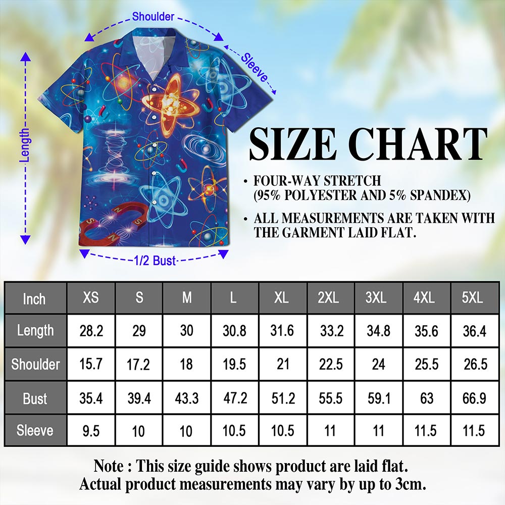 Amazing Physics Hawaiian Shirt for Men, Button Down Aloha Shirt - Azhawaiian