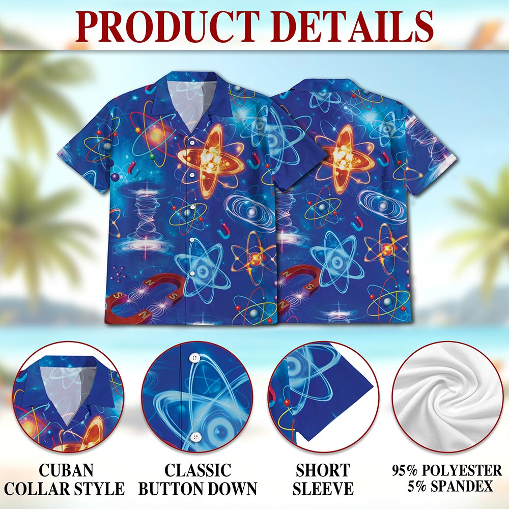 Amazing Physics Hawaiian Shirt for Men, Button Down Aloha Shirt - Azhawaiian