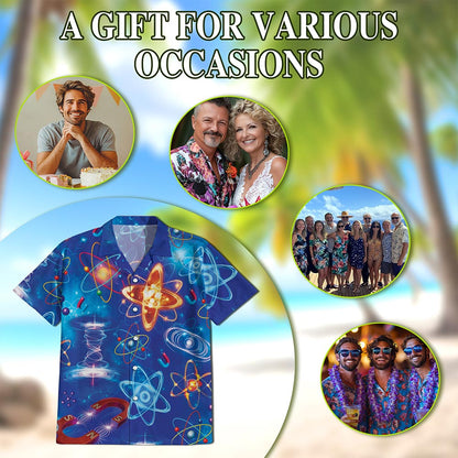 Amazing Physics Hawaiian Shirt for Men, Button Down Aloha Shirt - Azhawaiian