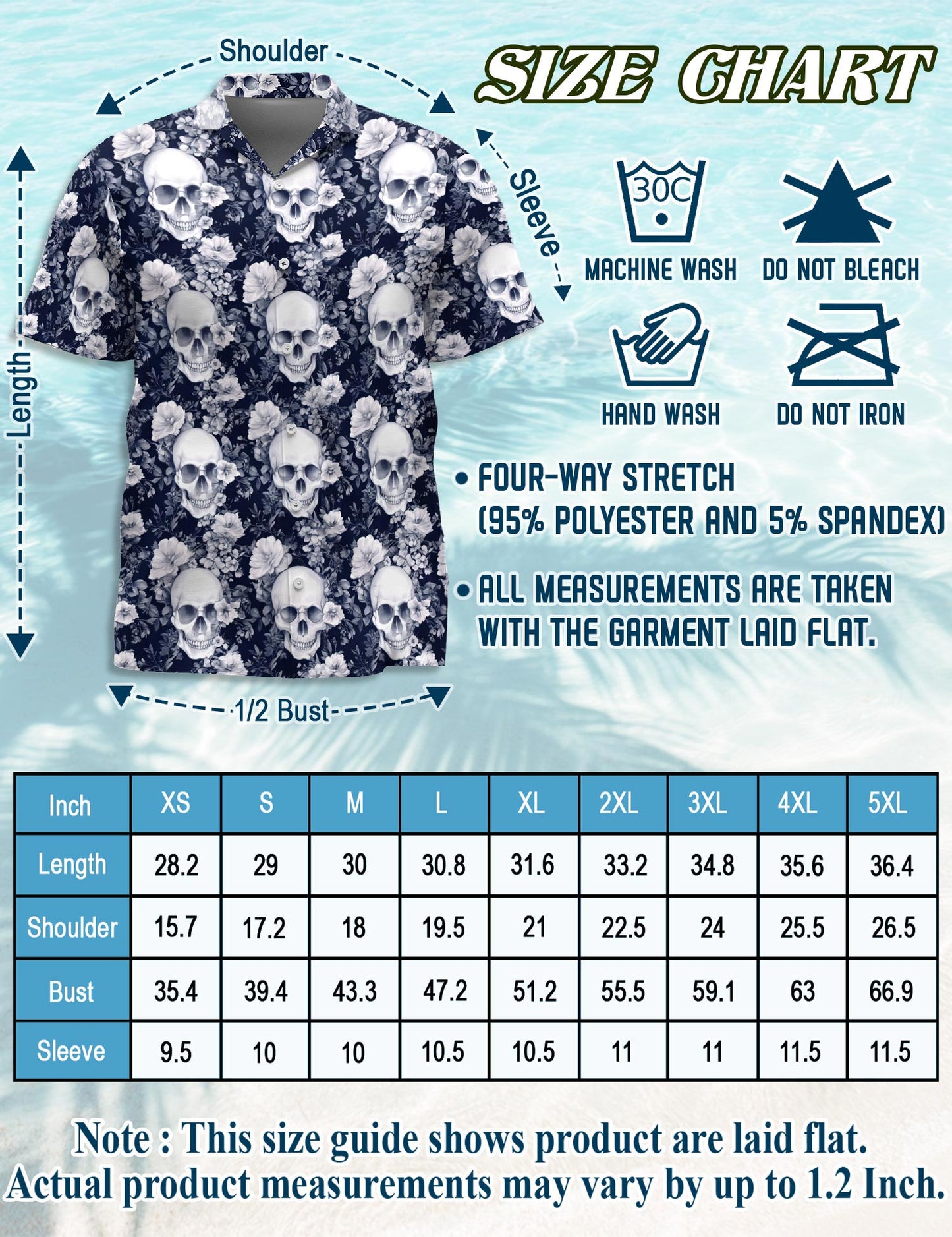 Amazing Skull Floral Hawaiian Shirt for Men, Button Down Aloha Shirt - Azhawaiian