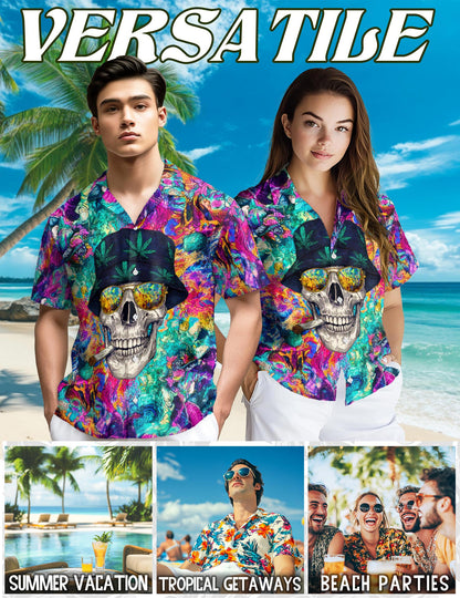 Amazing Skull Hawaiian Shirt for Men, Button Down Aloha Shirt - Azhawaiian