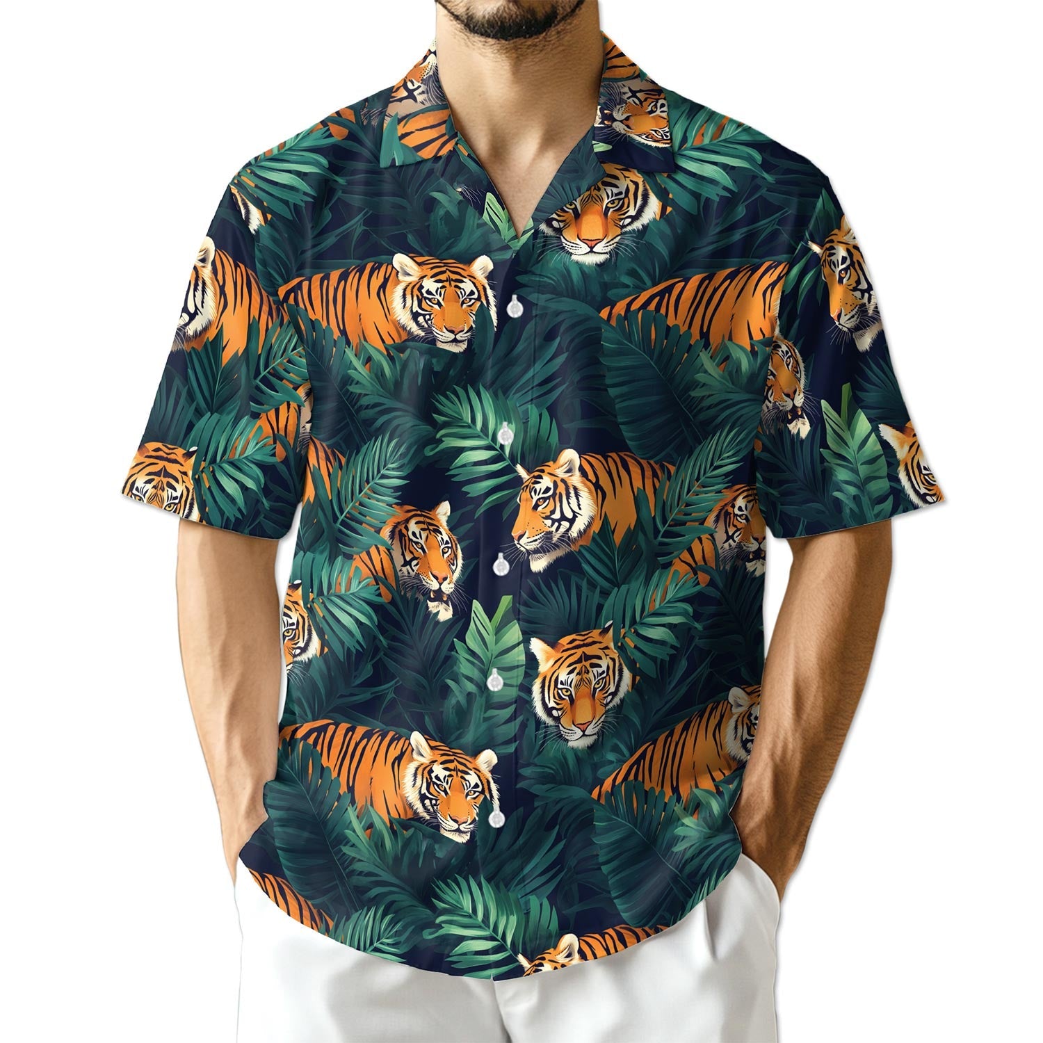 Azhawaiian Amazing Tiger Hawaiian Shirt for Men
