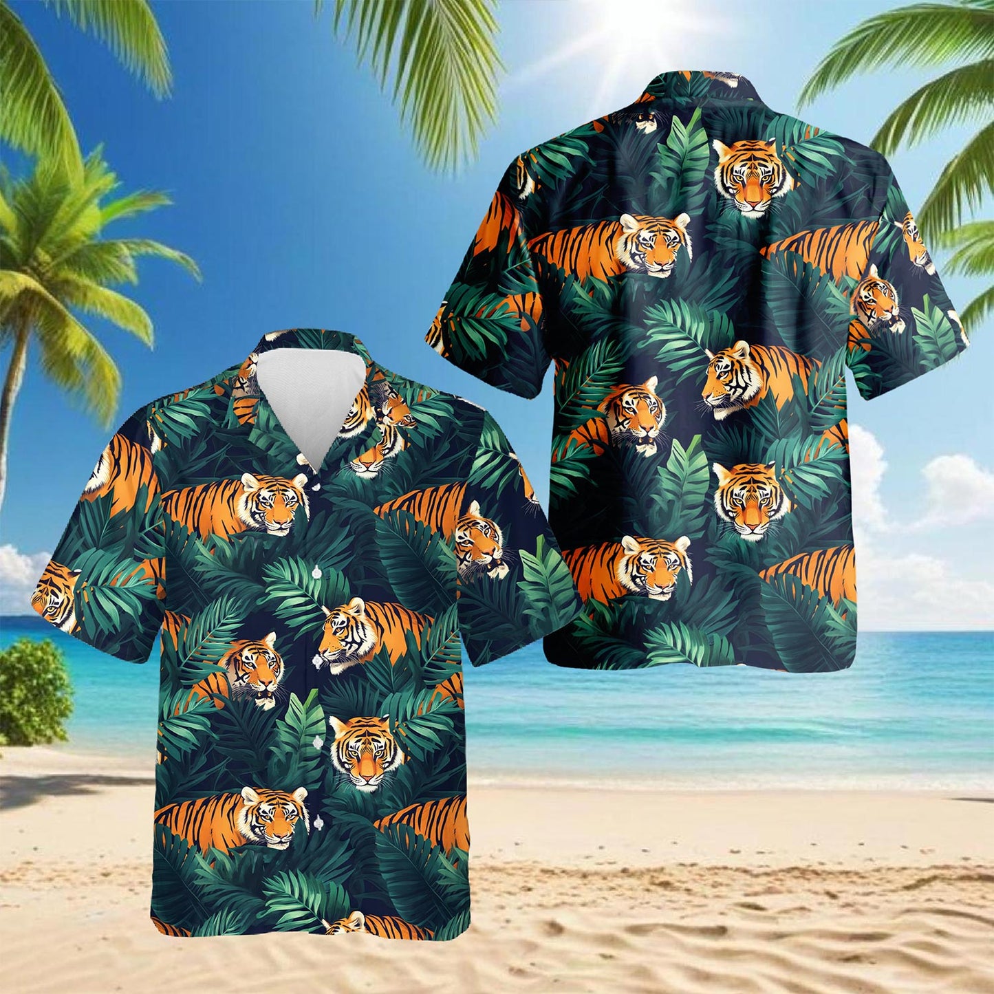Amazing Tiger Hawaiian Shirt for Men, Button Down Aloha Shirt - Azhawaiian