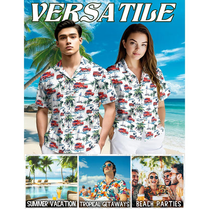 America Firefighter Hawaiian Shirt for Men, Button Down Aloha Shirt - Azhawaiian