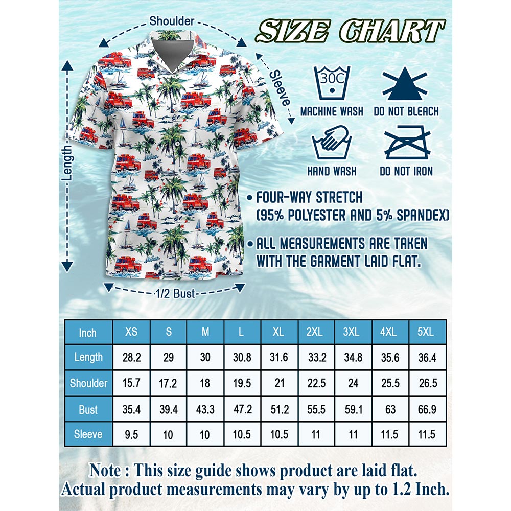 America Firefighter Hawaiian Shirt for Men, Button Down Aloha Shirt - Azhawaiian