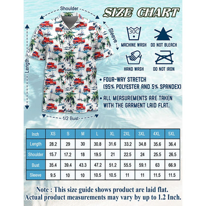 America Firefighter Hawaiian Shirt for Men, Button Down Aloha Shirt - Azhawaiian