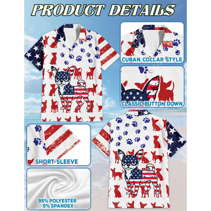 American Chihuahua Hawaiian Shirt for Men, Button Down Aloha Shirt - Azhawaiian