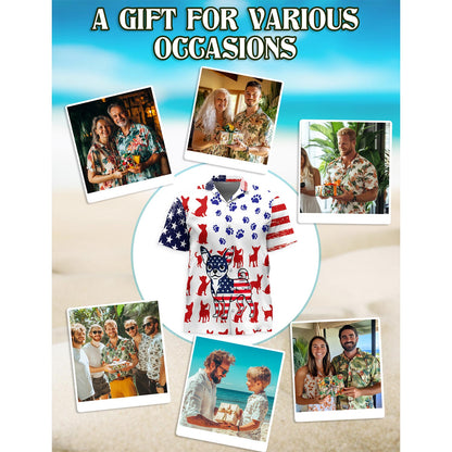 American Chihuahua Hawaiian Shirt for Men, Button Down Aloha Shirt - Azhawaiian