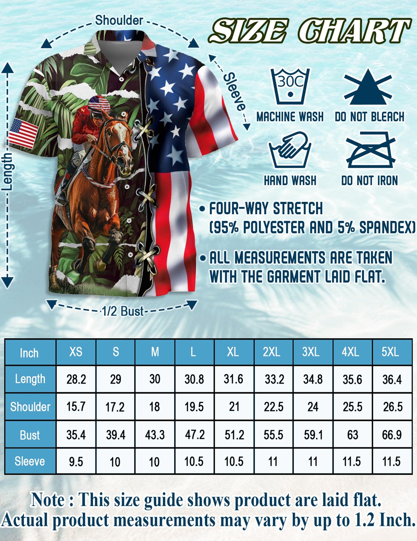 American Jockey Racing Hawaiian Shirt for Men, Button Down Aloha Shirt - Azhawaiian