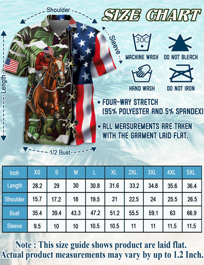 American Jockey Racing Hawaiian Shirt for Men, Button Down Aloha Shirt - Azhawaiian