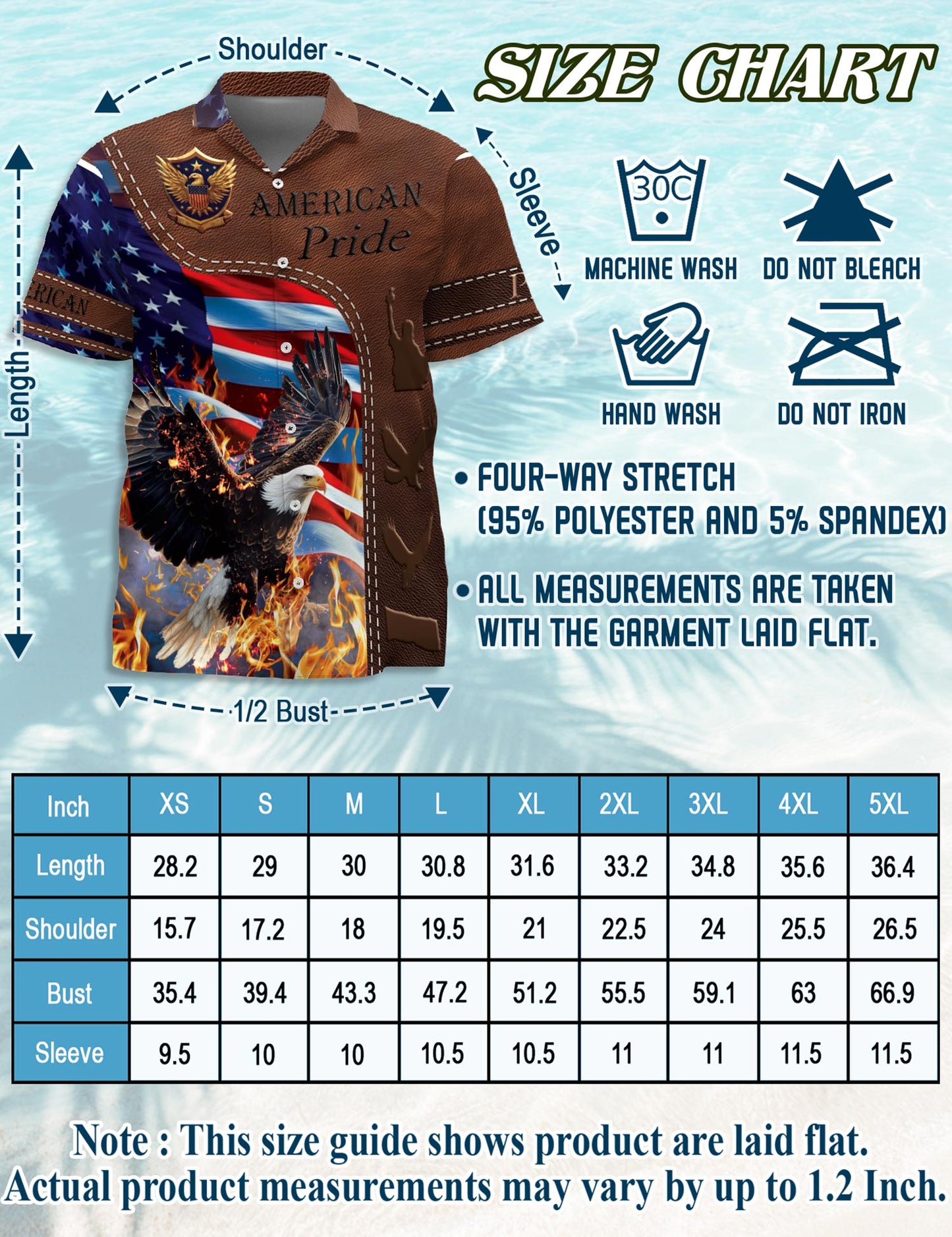 American Pride Patriotism Hawaiian Shirt for Men, Button Down Aloha Shirt - Azhawaiian