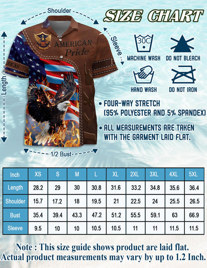 American Pride Patriotism Hawaiian Shirt for Men, Button Down Aloha Shirt - Azhawaiian