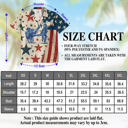American Steer Wrestling Hawaiian Shirt for Men, Button Down Aloha Shirt - Azhawaiian