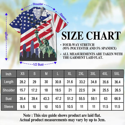 American USA Hawaiian Shirt for Men, Button Down Aloha Shirt - Azhawaiian