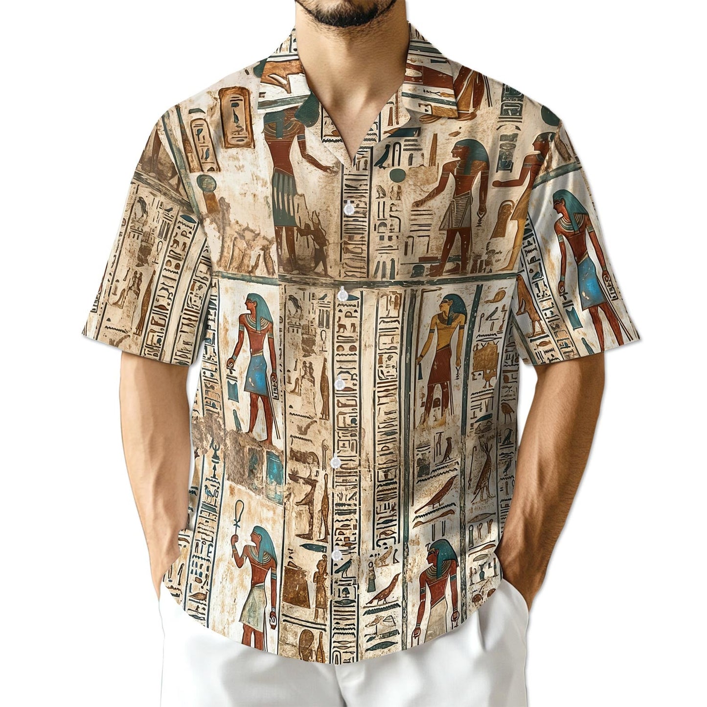 Azhawaiian Ancient Egyptian Hawaiian Shirt for Men