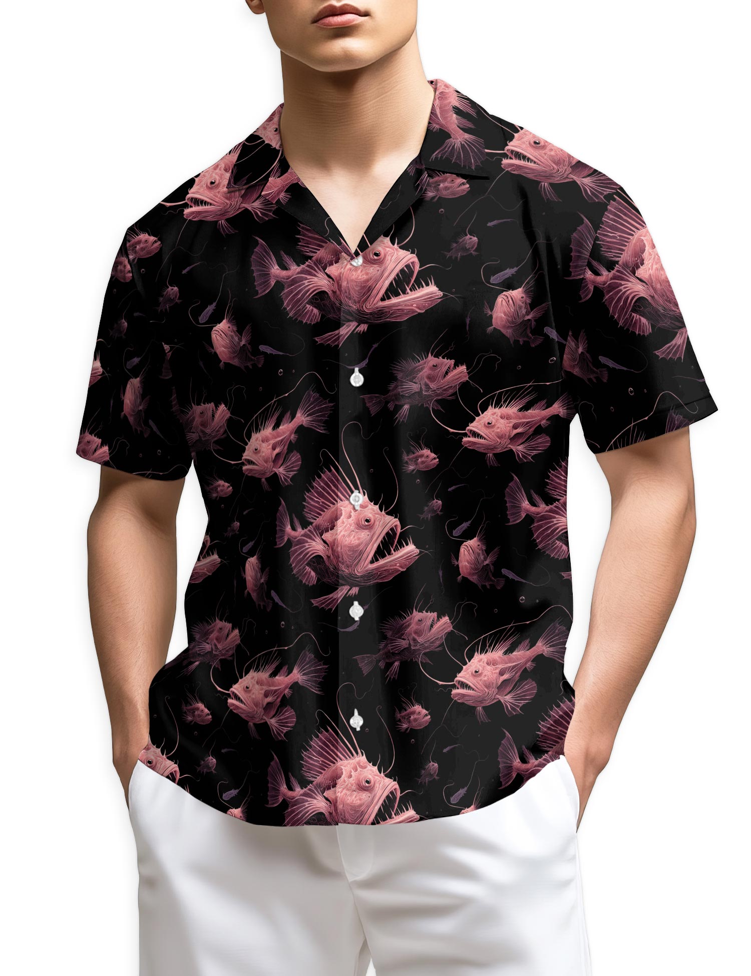 Azhawaiian Anglerfish Hawaiian Shirt for Men