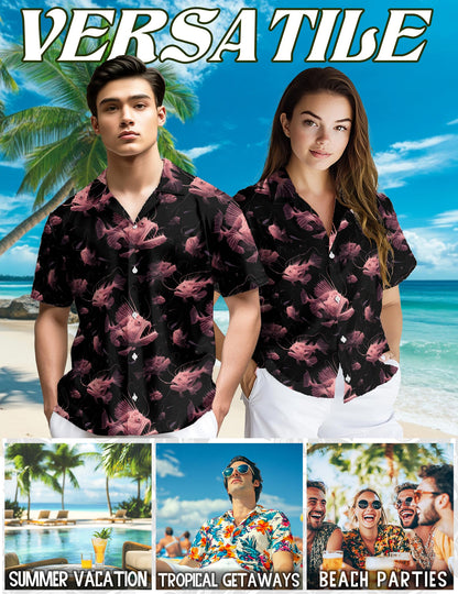 Anglerfish Hawaiian Shirt for Men, Button Down Aloha Shirt - Azhawaiian