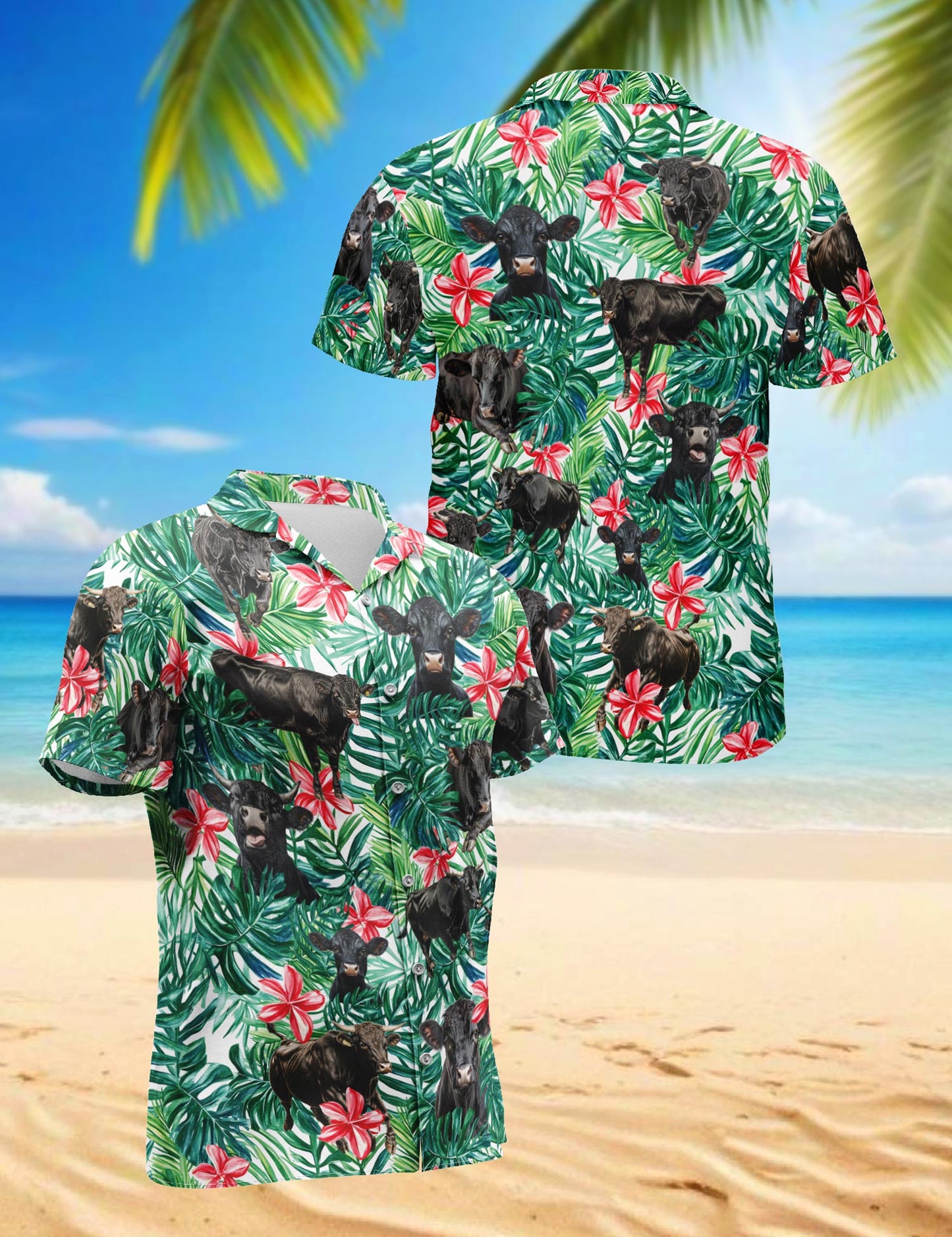 Angus Cattle Hawaiian Shirt for Men, Button Down Aloha Shirt - Azhawaiian