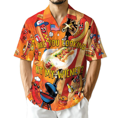 Azhawaiian Are You Looking At My Wiener Hawaiian Shirt for Men