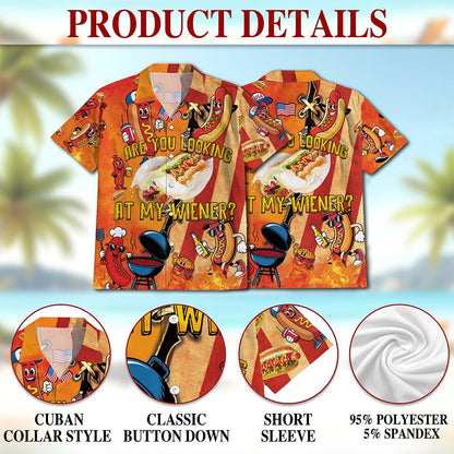 Are You Looking At My Wiener Hawaiian Shirt for Men, Button Down Aloha Shirt - Azhawaiian