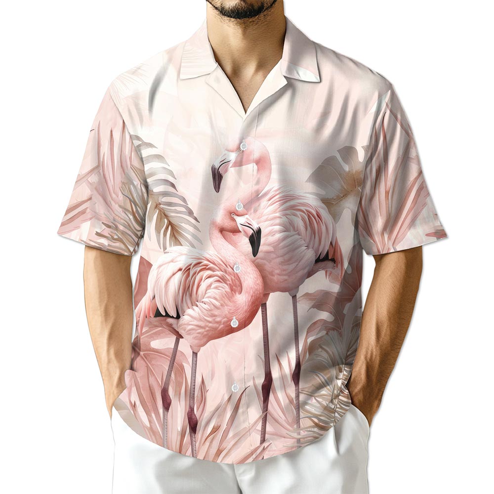 Azhawaiian Art Flamingo Hawaiian Shirt for Men