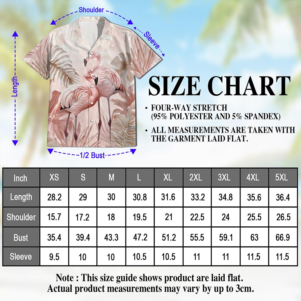 Art Flamingo Hawaiian Shirt for Men, Button Down Aloha Shirt - Azhawaiian