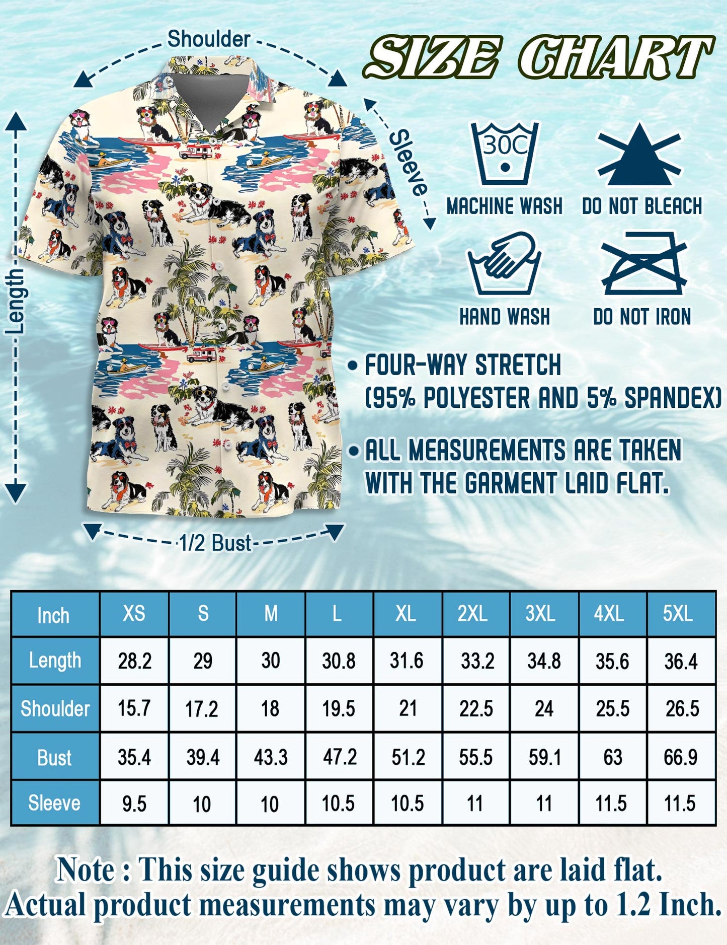 Australian Shepherd Hawaiian Shirt for Men, Button Down Aloha Shirt - Azhawaiian